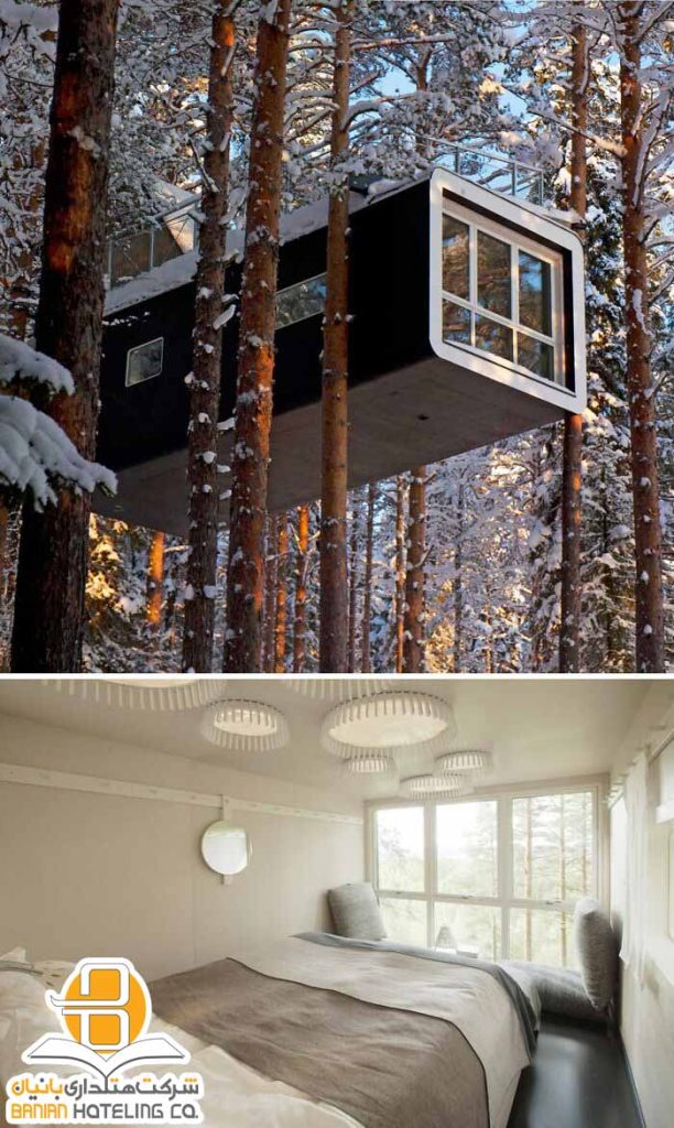 مجموعه هتل های درختی در جنگل های سوئد